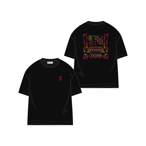 刺繍Tシャツ（ブラック・ホワイト）（M/L/XL） ブラック イメージ