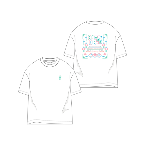 刺繍Tシャツ（ブラック・ホワイト）（M/L/XL） ホワイト イメージ